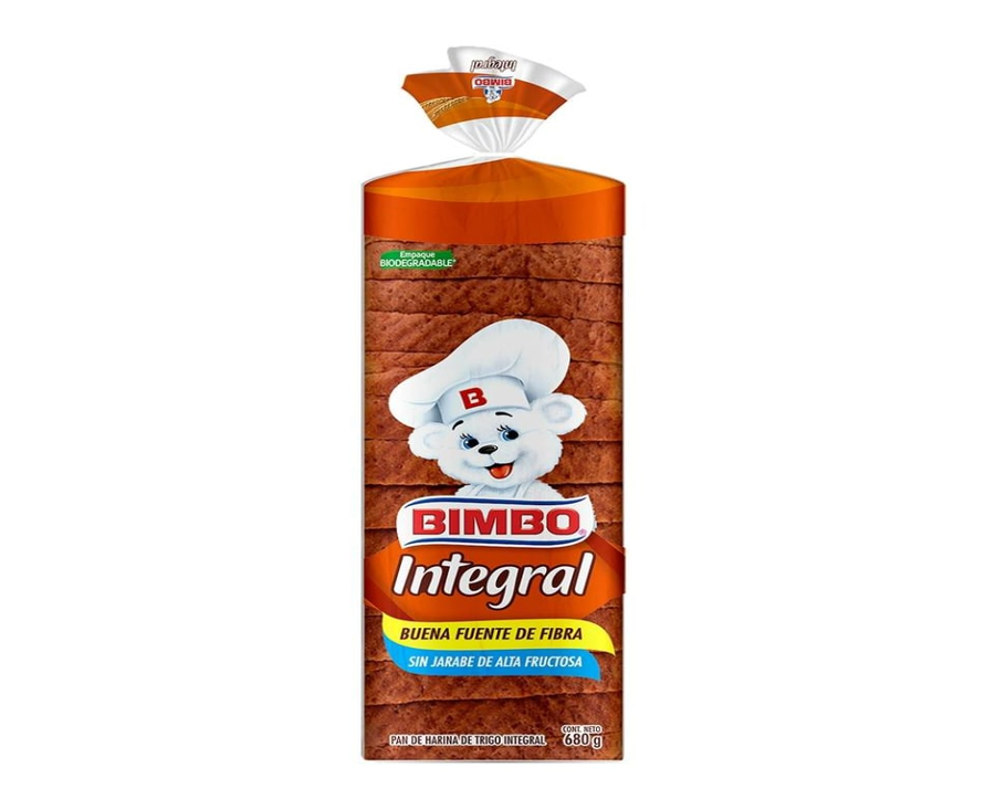 Pan Bimbo integral 680g pieza