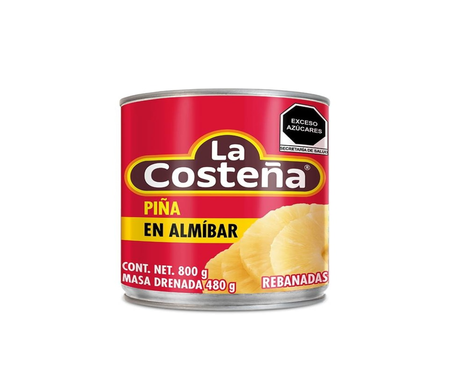 Piña en almíbar La Costeña en rebanadas 800 g