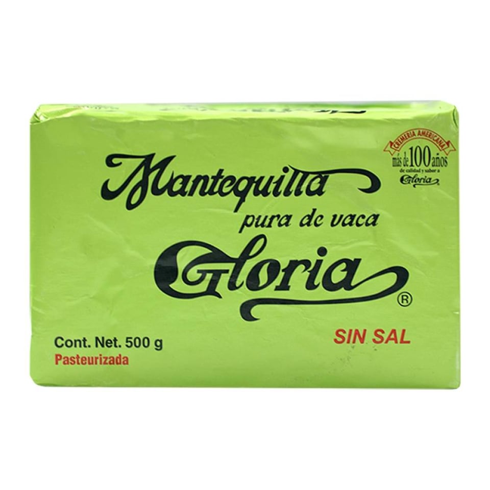 Mantequilla sin sal Gloria pura de vaca en barra 500 g