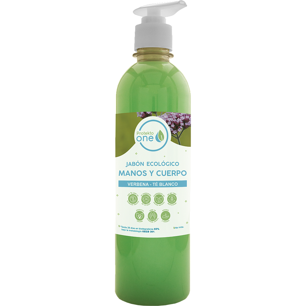 Jabón Ecológico para Manos y Cuerpo 500 ml/Verbena – Té Blanco