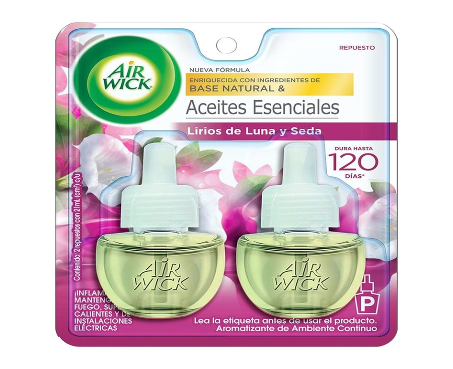 Repuesto de aromatizante ambiental Air Wick 2 pzas de 21 ml c/u (Varios Aromas)